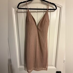 Windsor Beige Plunge Dress
